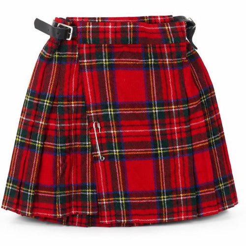 James Pringle Girls Red Wool Pleated Skirt, Age 4