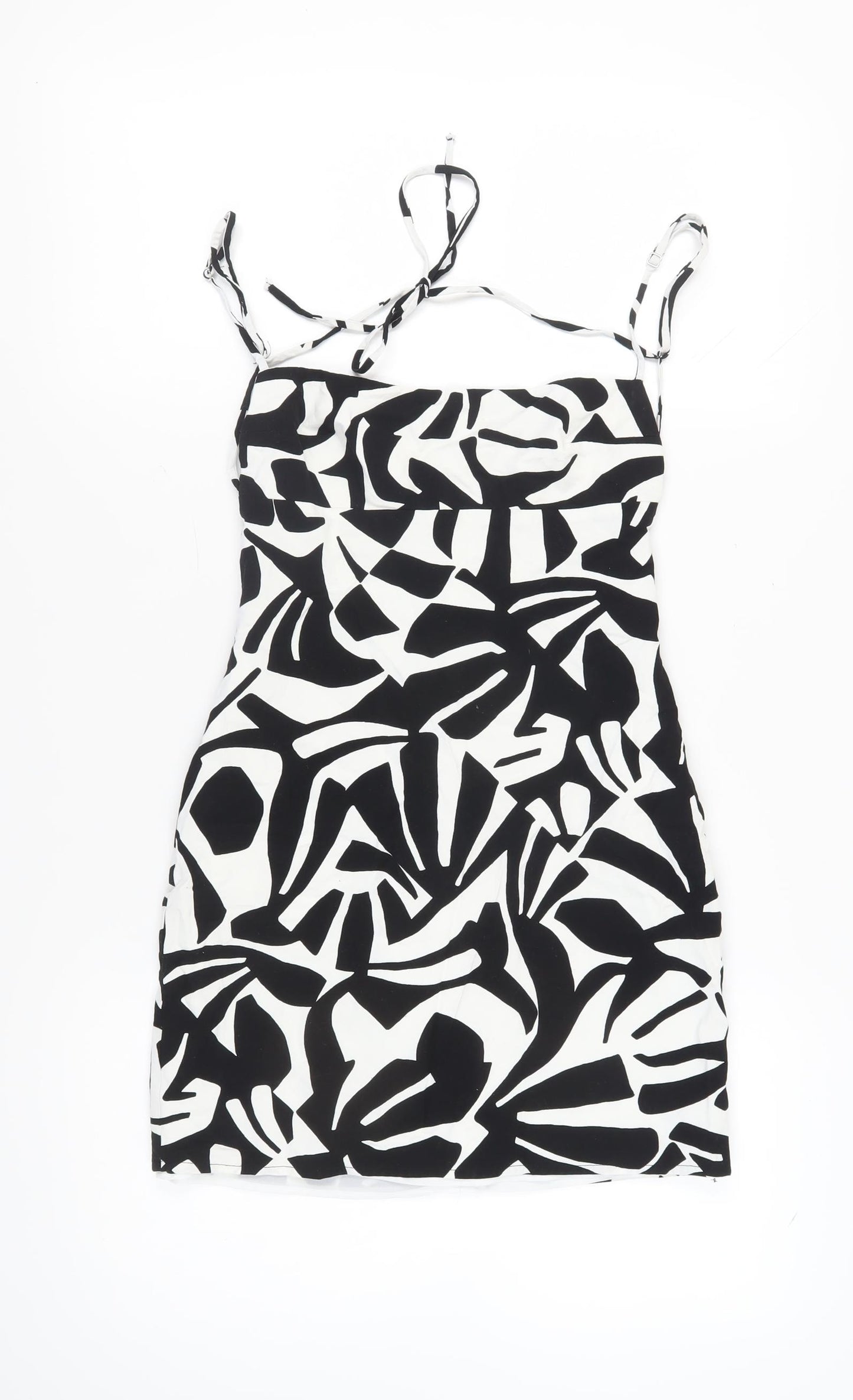 Zara Women's Black White Mini Geometric Dress S