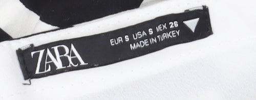 Zara Women's Black White Mini Geometric Dress S