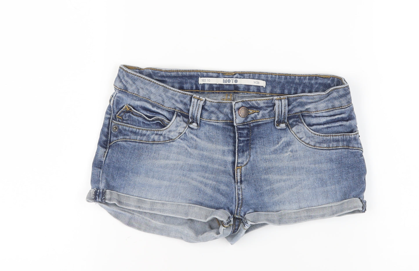 Moto Women’s Blue Denim Cut-Off Shorts Size 10