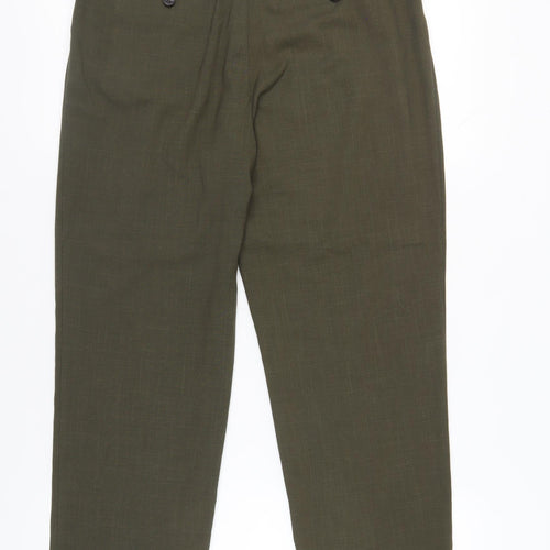 Next Women's Green Trousers Size 10L with Pockets