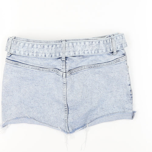 Bershka Women's Blue Denim Mini Skirt, Size 4, Casual