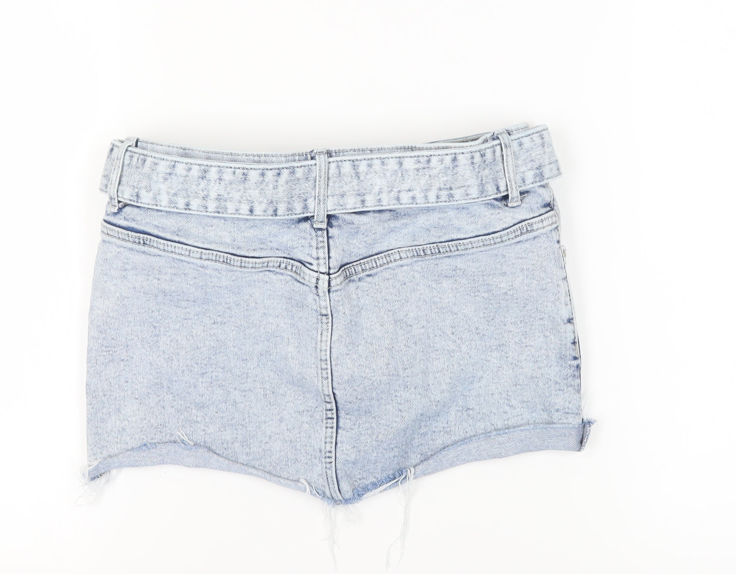 Bershka Women's Blue Denim Mini Skirt, Size 4, Casual