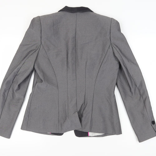 Next Women's Grey Blazer, Size 16, Slim Fit, Shawl Lapel