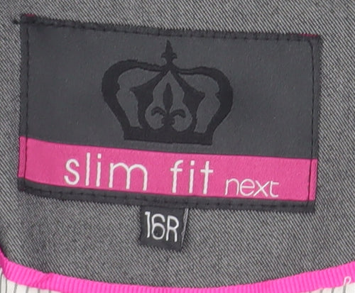 Next Women's Grey Blazer, Size 16, Slim Fit, Shawl Lapel