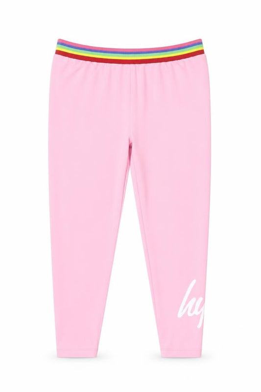 Front view of Hype girls’ pink ankle leggings, size 13, years