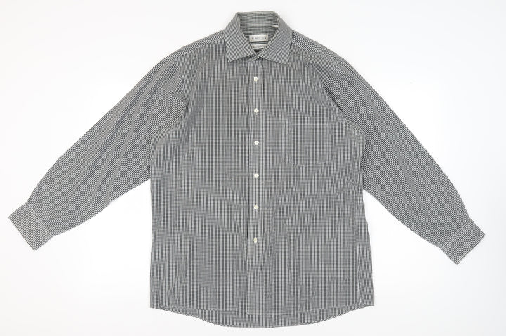 Van Heusen Men's Black Check Long Sleeve Shirt Size 16