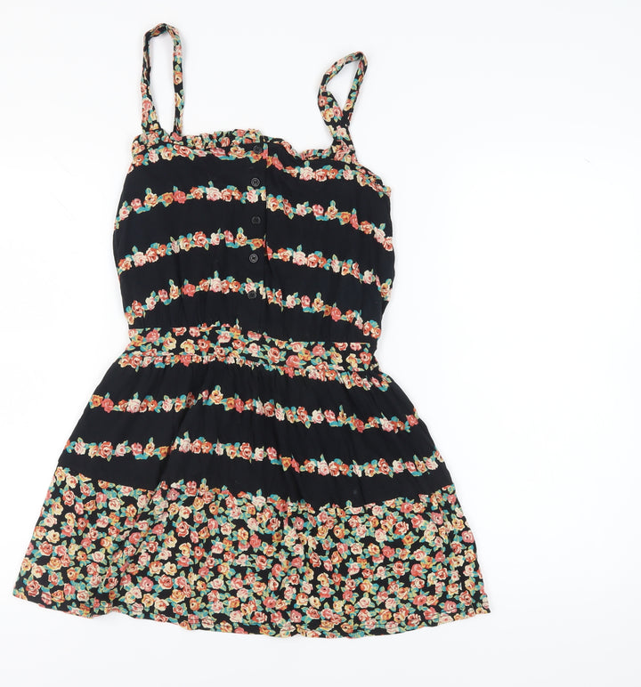 Topshop Women's Floral Black Camisole Top Size 12