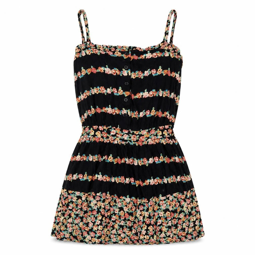 Topshop Women's Floral Black Camisole Top Size 12
