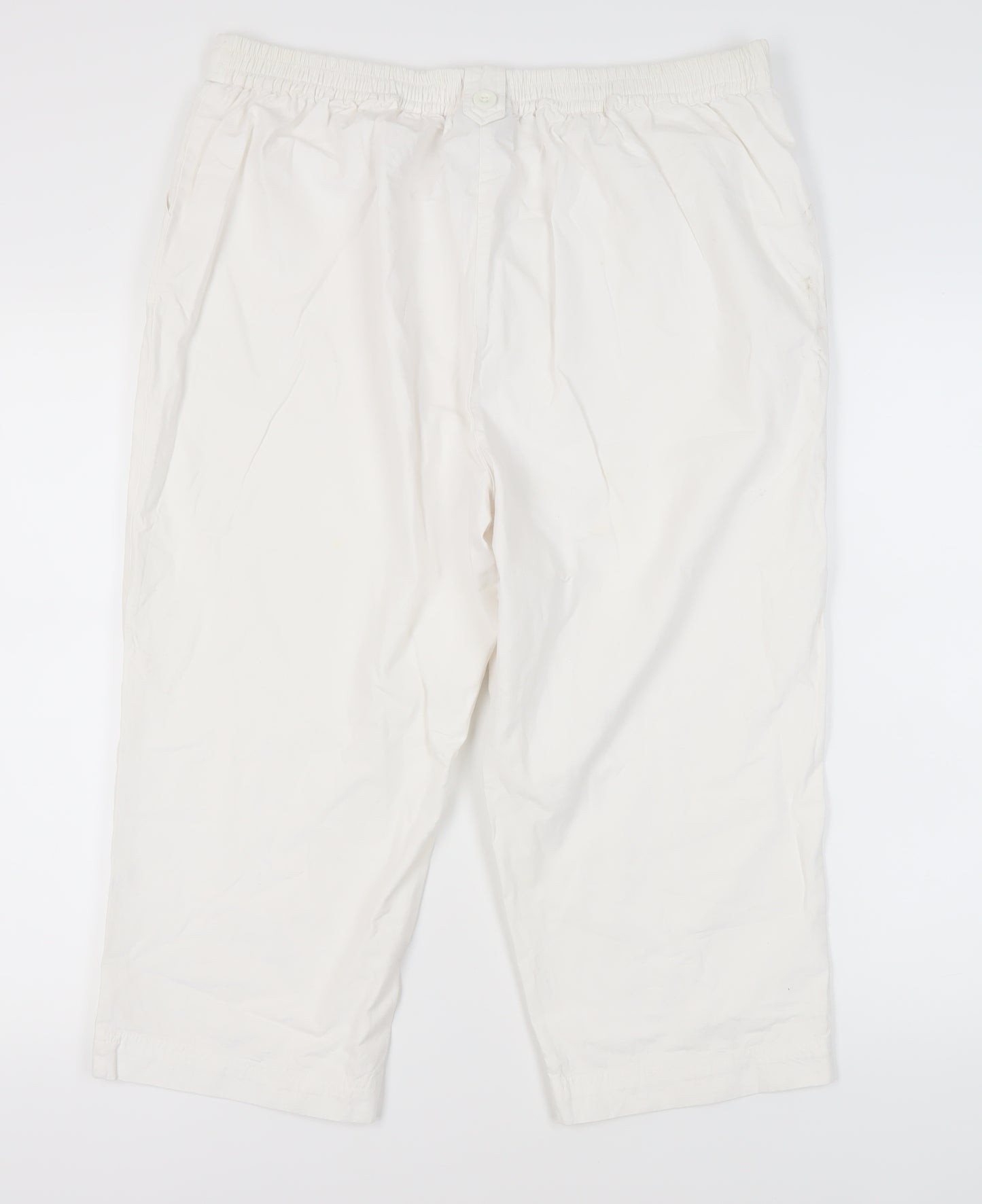Izabel Women's White Cropped Trousers, Size 18