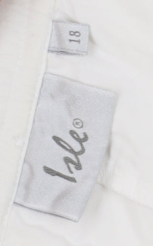 Izabel Women's White Cropped Trousers, Size 18
