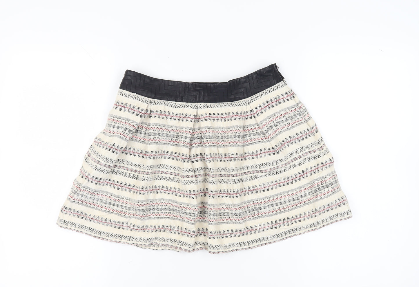 Zara Women Multicoloured Mini Skirt L Geometric Pattern