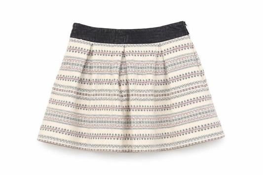 Front view of Zara Women Multicoloured Mini Skirt L Geometric Pattern