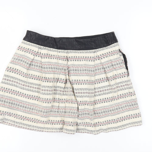 Zara Women Multicoloured Mini Skirt L Geometric Pattern