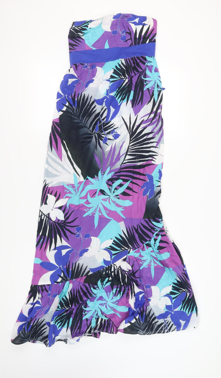 Warehouse Women Multicoloured Floral Long Dress Size 12