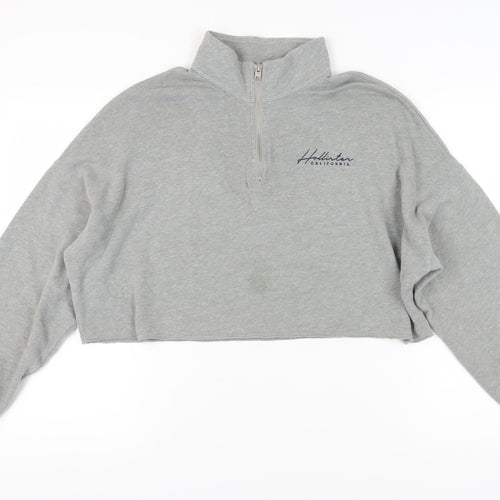 Hollister Women's Grey Pullover Sweatshirt M