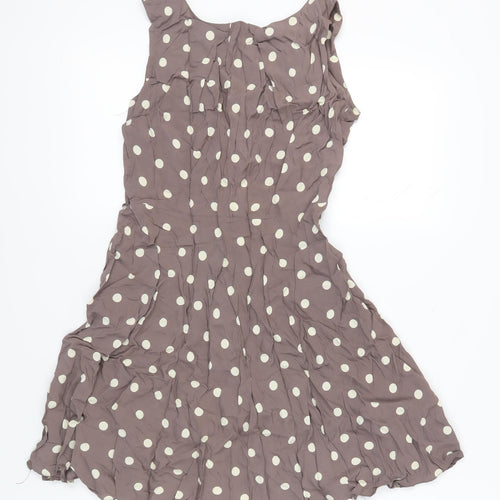 Apricot Women's Brown Polka Dot A-Line Dress M