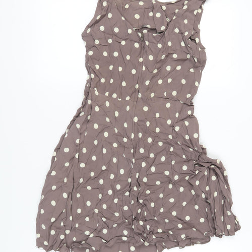 Apricot Women's Brown Polka Dot A-Line Dress M