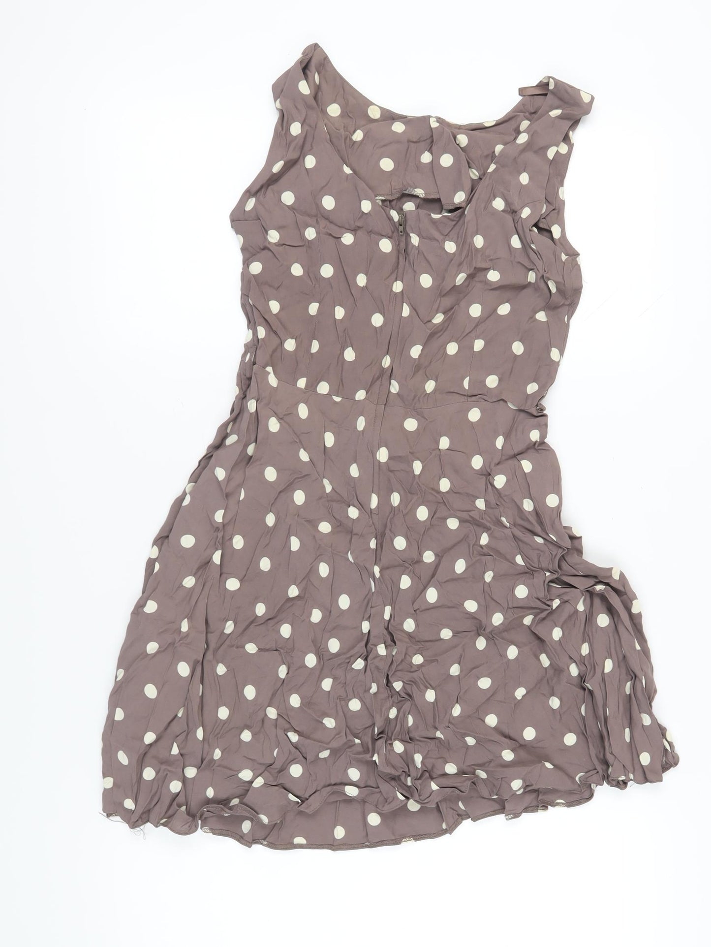 Apricot Women's Brown Polka Dot A-Line Dress M