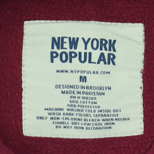 New York Popular Women's Red Sweatshirt M Cotton Blend