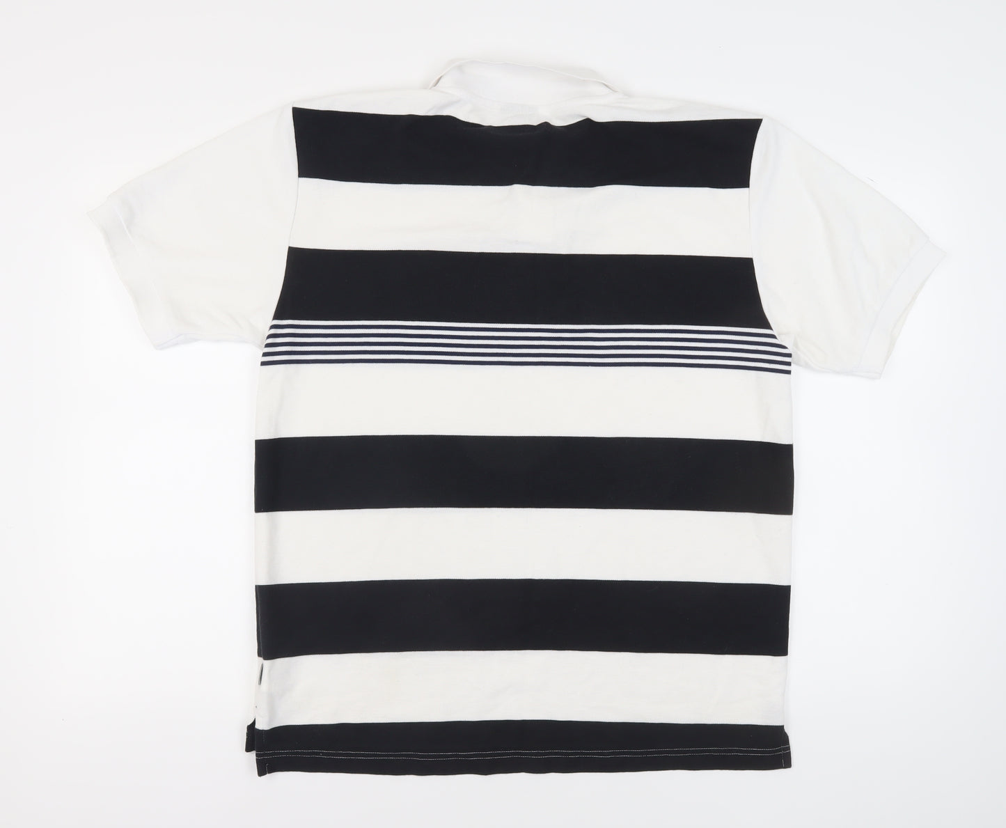 Lonsdale Men's Black Striped Polo Shirt - Large