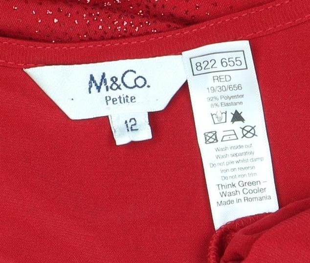 Marks and Spencer Petite Red Sleeveless Dress Size 12