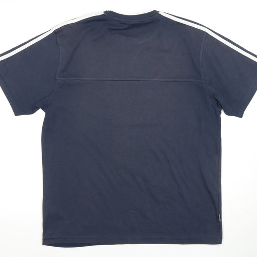 Lonsdale Men's Blue Crew Neck T-Shirt Size L, Logo Accent