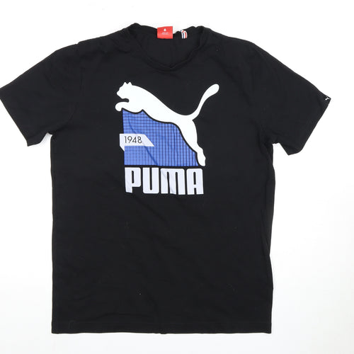 Puma Men's Black Graphic Print T-Shirt, Medium