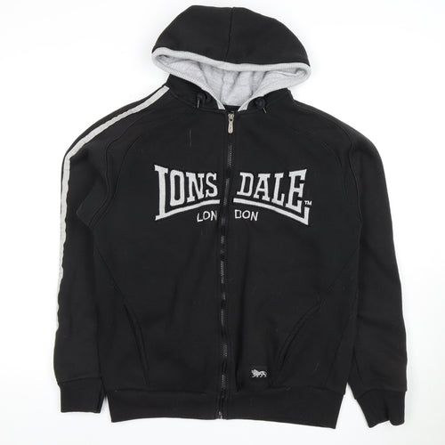 Lonsdale London Men's Black Medium Full Zip Hoodie