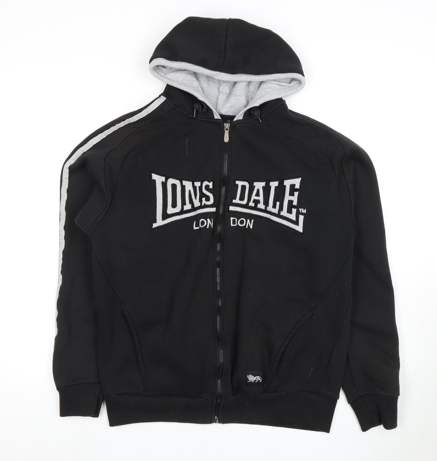 Lonsdale London Men's Black Medium Full Zip Hoodie