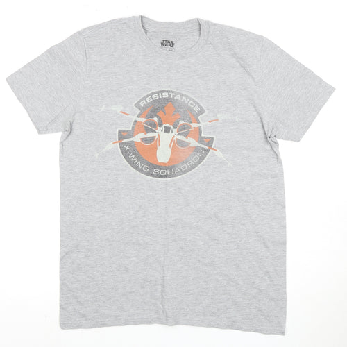 Star Wars Grey Men's T-Shirt, Medium, Short Sleeve