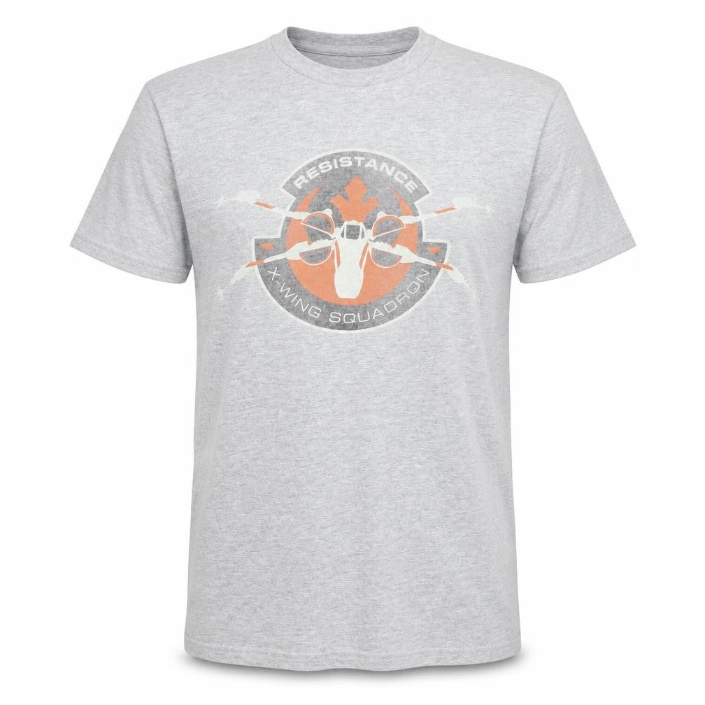 Front view of Star Wars Grey Men's T-Shirt, Medium, Short Sleeve