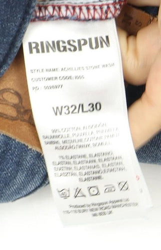 Ringspun Men's Blue Straight Jeans Size 32
