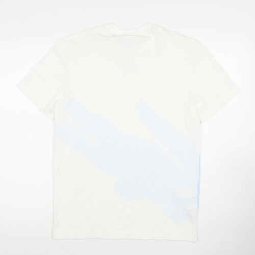 Lacoste Men's White Graphic Cotton Tee, Size S