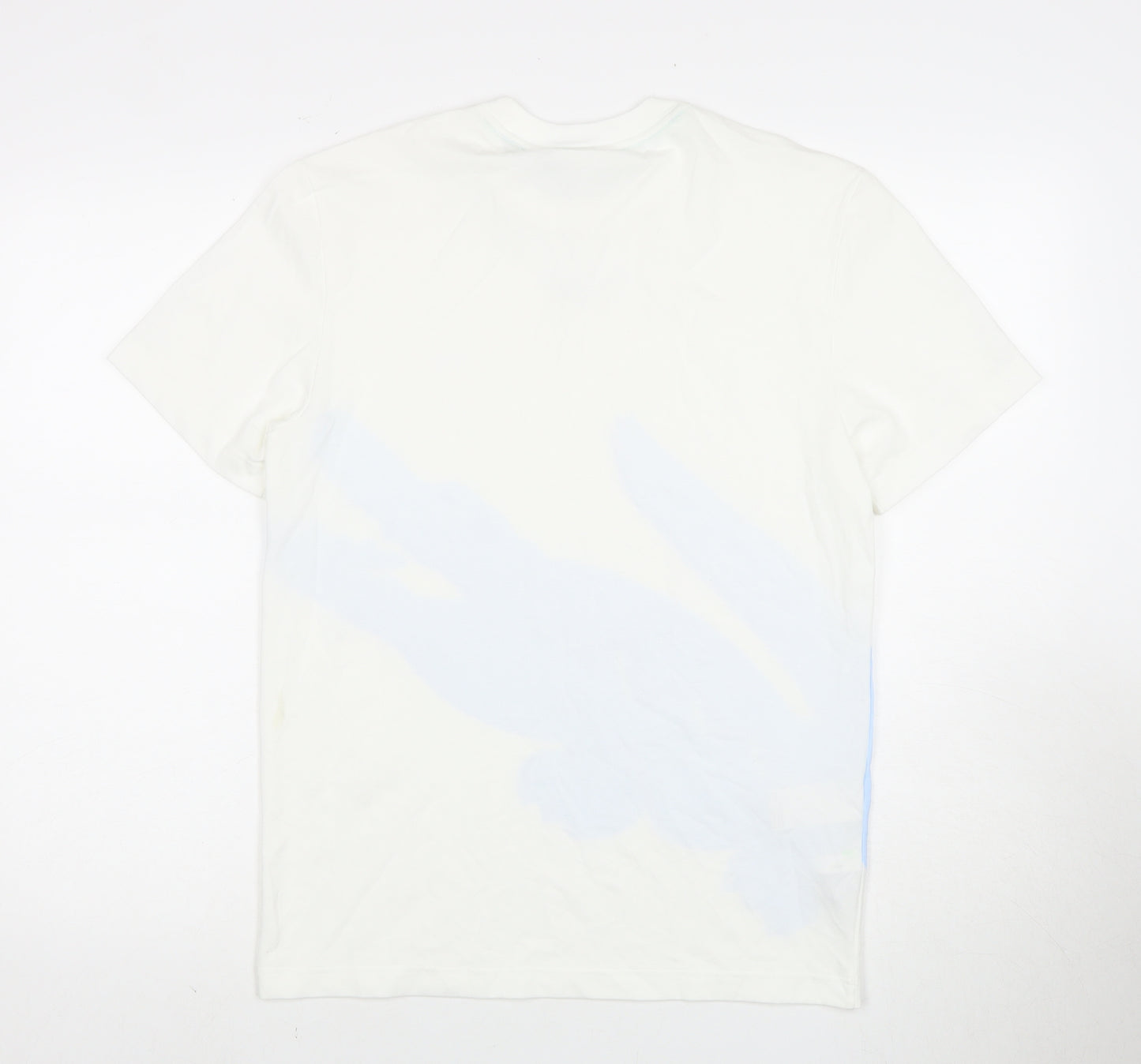 Lacoste Men's White Graphic Cotton Tee, Size S