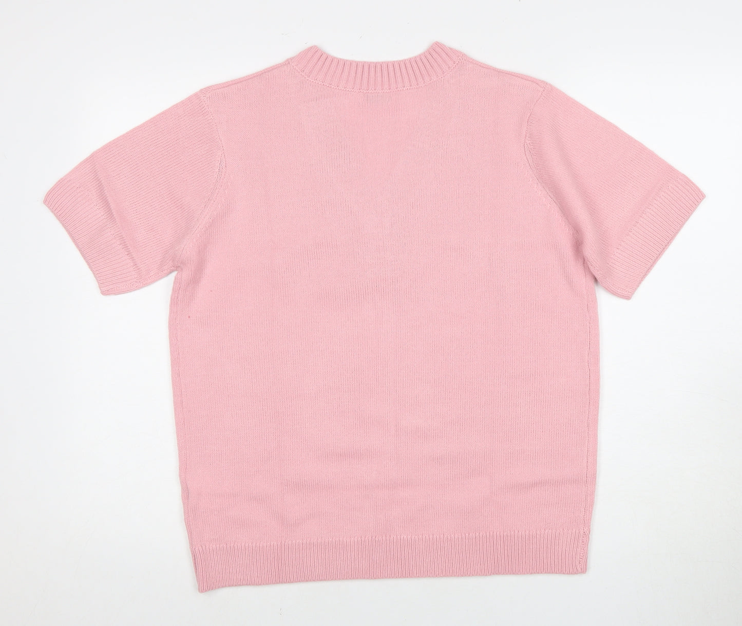 DAMART Women's Pink V-Neck Henley Jumper L