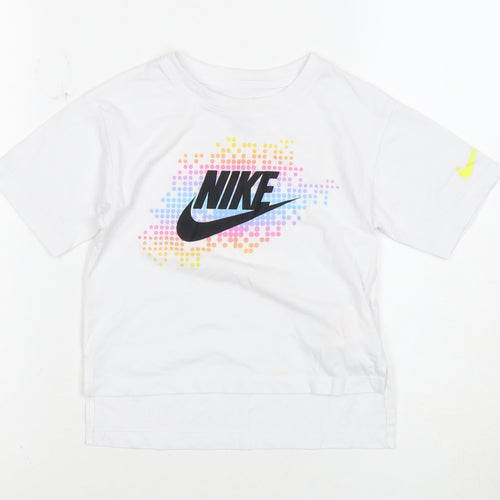 Nike Unisex Kids White Graphic T-Shirt 4-5 Years