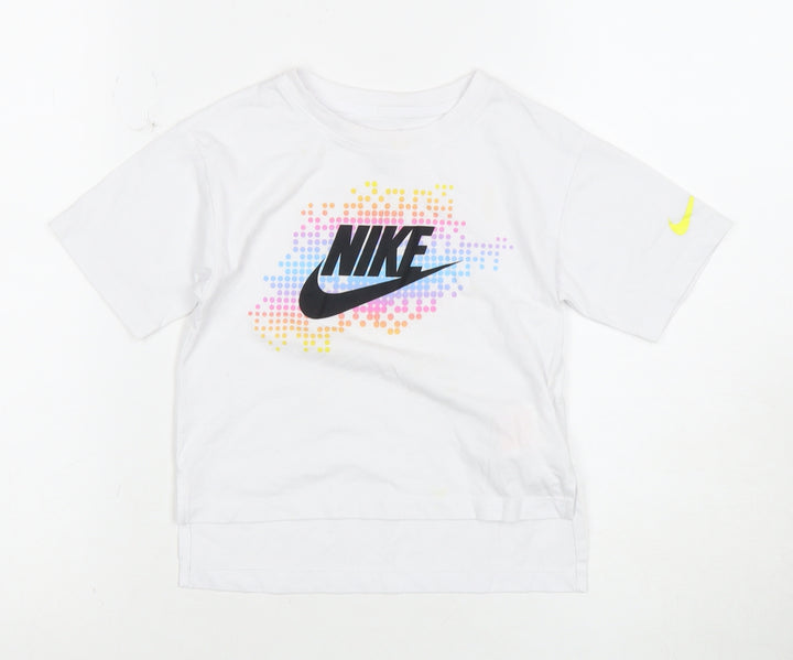 Nike Unisex Kids White Graphic T-Shirt 4-5 Years