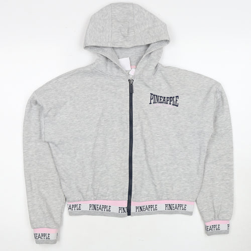 Pineapple Girls Grey Full Zip Hoodie 2 Years with Logo