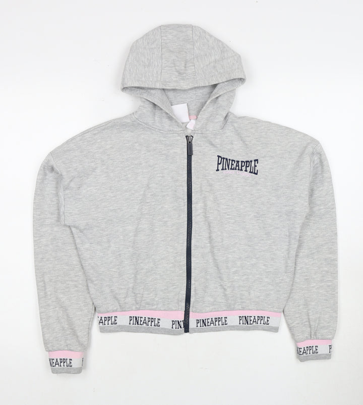 Pineapple Girls Grey Full Zip Hoodie 2 Years with Logo