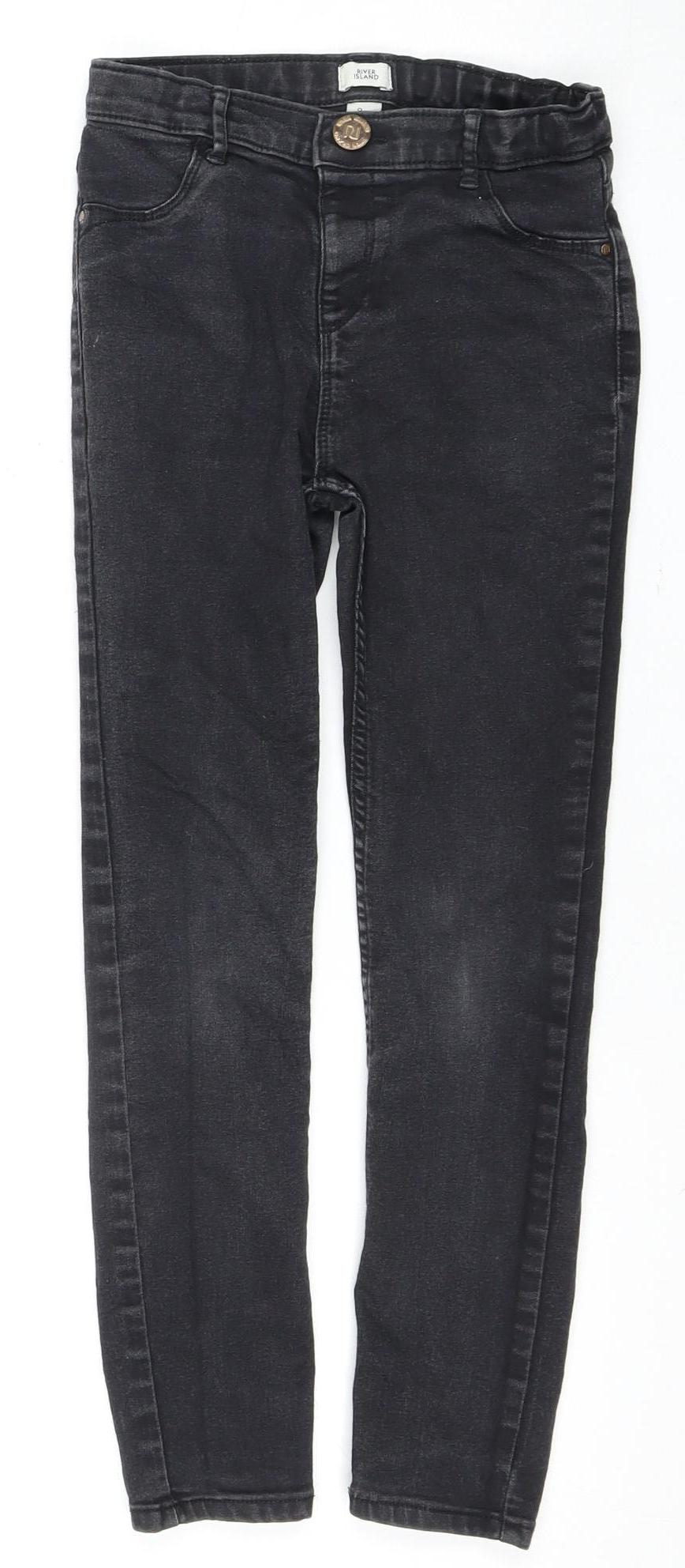 River Island Girls Black Skinny Jeans 9 Years