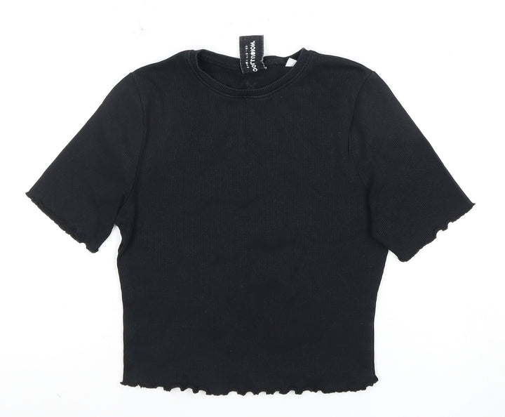 Collusion Women’s Black Slim T-Shirt, Size 10