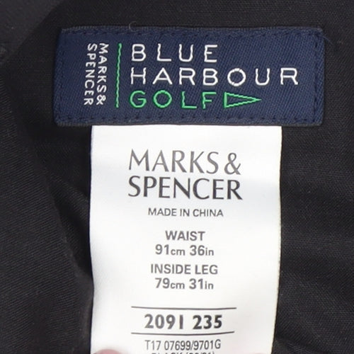 Marks and Spencer Men's Black 36 Ankle Trousers