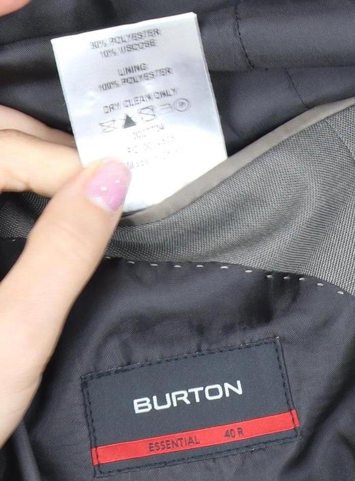 Burton Men's Grey Regular Fit Blazer 40R Classic