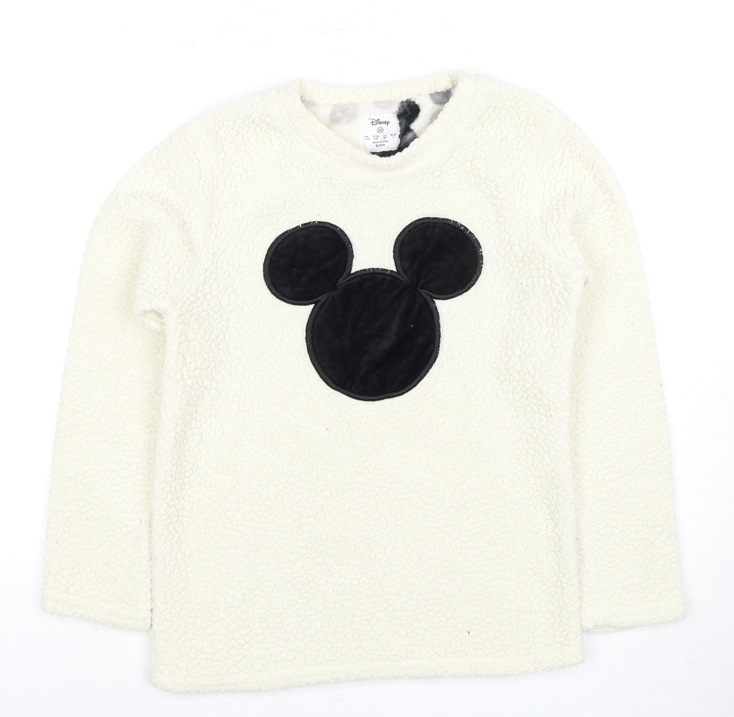 Disney Women's White Fleece Mickey Mouse Lounge Top