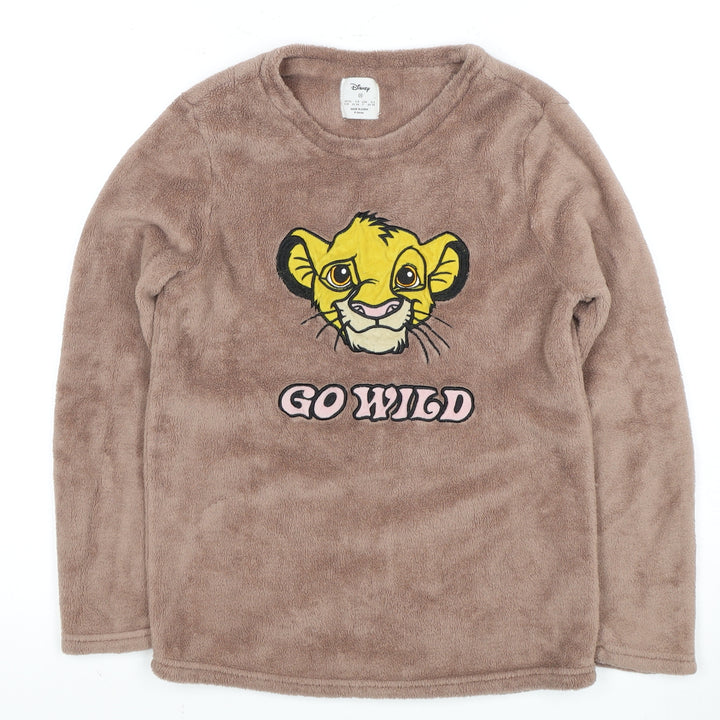 Disney Women's Brown Simba Fleece Pyjama Top 2XS