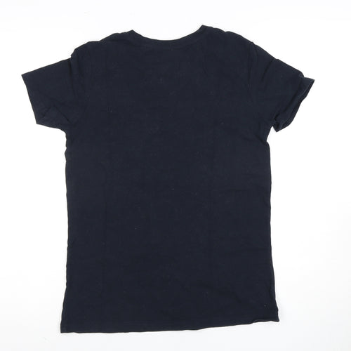 Superdry Women's Blue T-Shirt, Size 8, Casual Graphic