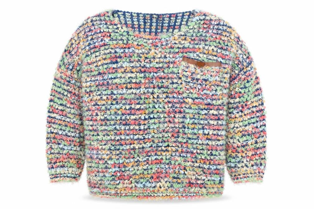 Front view of Izabel London Women's Multicoloured Knit Pullover, size 10
