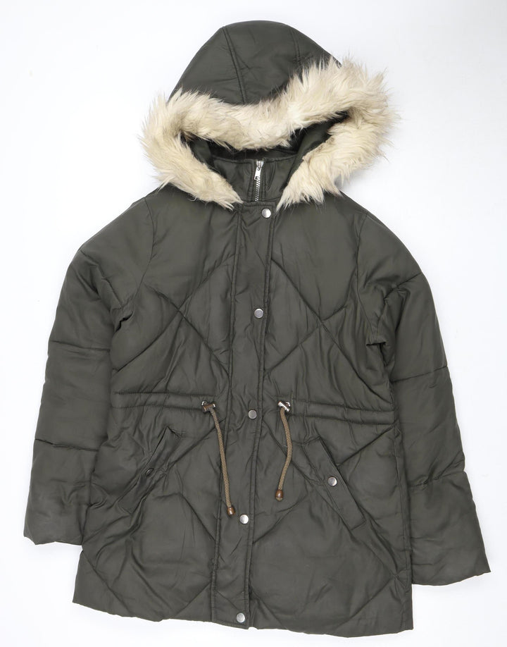 New Look Women's Green Puffer Jacket Size UK 10