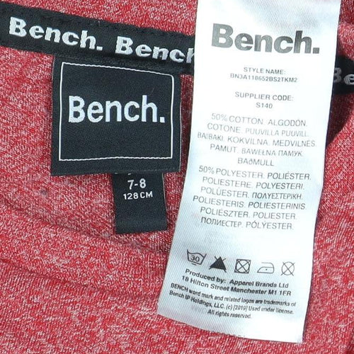 Bench Boys Red Logo T-Shirt, Size 7-8 Years, Regular Fit